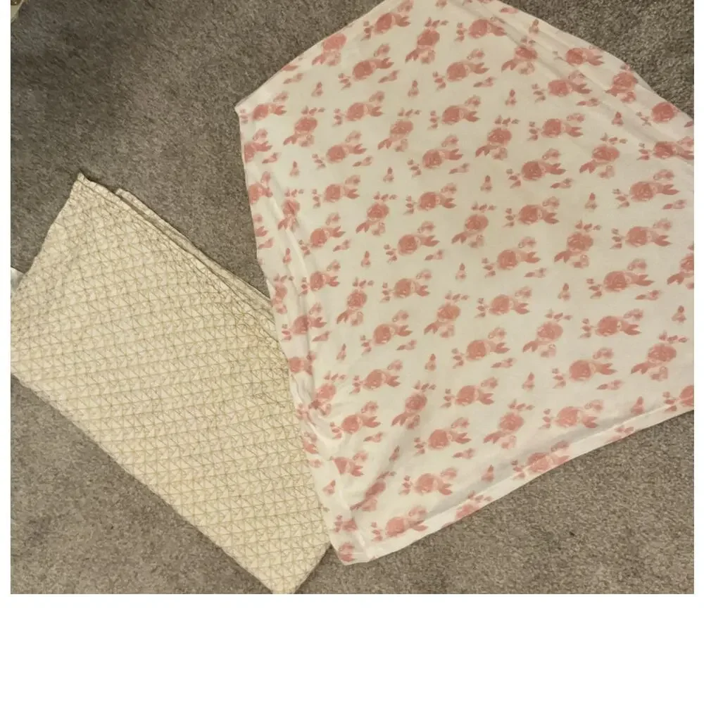 Aden+Anais Bundle(2) Geometric Metallic Muslin Swaddle+6in1 Knit Multi-Use Cover
